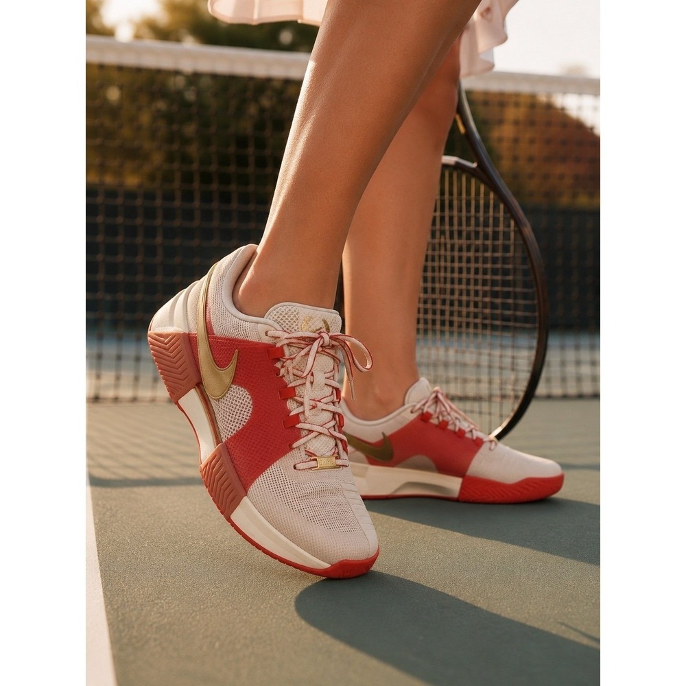 Nike GP Challenge 1 PRM Women's Tennis Shoes Sz 12 Sail Red Gold FQ3164-103